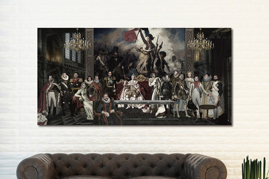 Glasschilderij Maffia/ ridderzaal middeleeuwen 160x80 cm