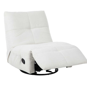 Relaxfauteuil Izzy handmatig & draaibaar met unieke schommelstand - Witte stof (Off white)