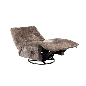 Relaxfauteuil Mila handmatig & draaibaar met unieke schommelstand - Bruine stof