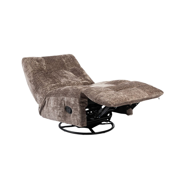 Relaxfauteuil Mila handmatig & draaibaar met unieke schommelstand - Bruine stof