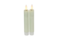 2 stuks LED Dinerkaars rustiek crème - 15 cm hoog + afstandsbediening (Countryfield)
