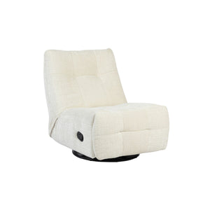 Relaxfauteuil Mila handmatig & draaibaar met unieke schommelstand - Witte stof (Off white)