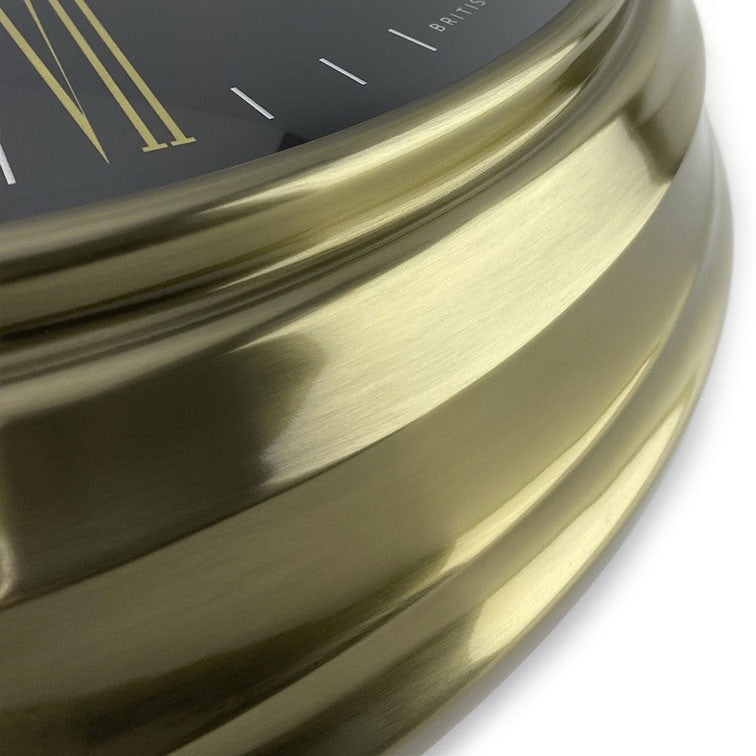 Thomas Kent wandklok "Timekeeper" No.9 rond Zwart/Goud  - Ø71 CM