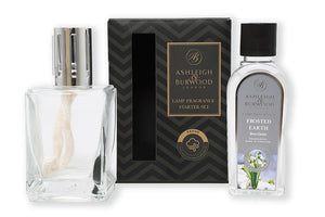 Ashleigh & Burwood Starter set - Glazen Geurlamp + Frosted Earth  geurolie