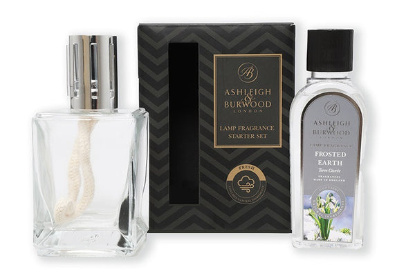 Ashleigh & Burwood Starter set - Glazen Geurlamp + Frosted Earth  geurolie