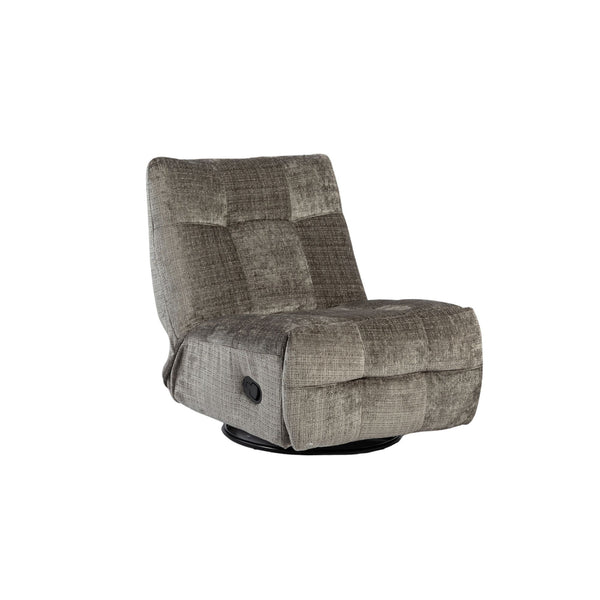 Relaxfauteuil Mila handmatig & draaibaar met unieke schommelstand - Grijze stof