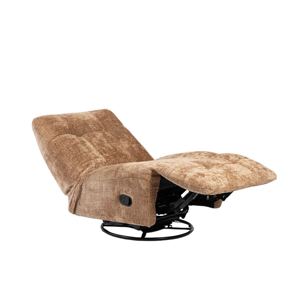 Relaxfauteuil Mila handmatig & draaibaar met unieke schommelstand - Cinnamon stof