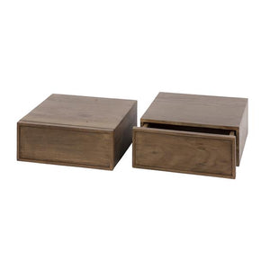 Nachtkastje 1L hangend Frame Massief acacia drift brown (2 stuks)
