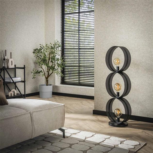 Vloerlamp 3L ring geperforeerd / Charcoal (Magazijn sale)