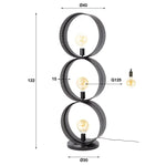 Vloerlamp 3L ring geperforeerd / Charcoal (Magazijn sale)