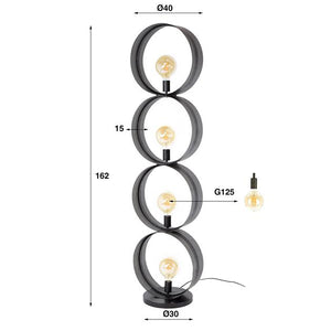 Vloerlamp 4L ring geperforeerd / Charcoal (Magazijn sale)