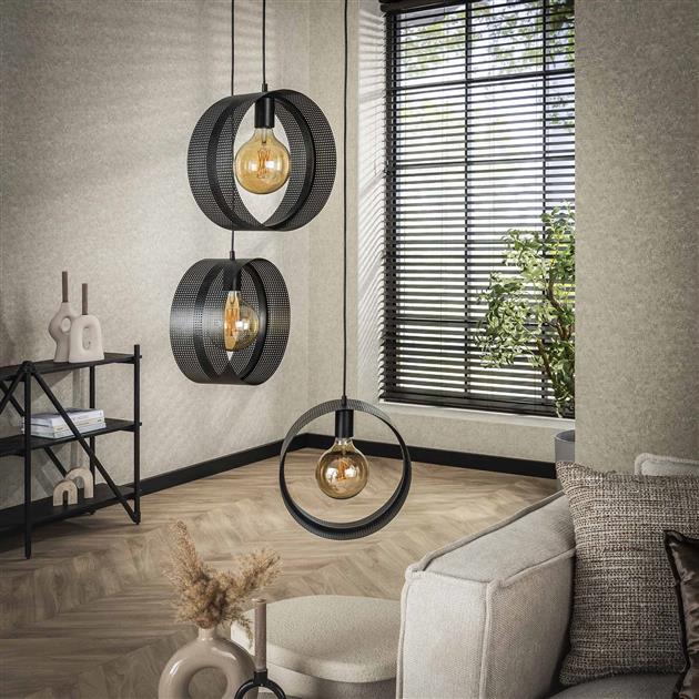 Hanglamp 3L ring geperforeerd / Charcoal (Magazijn sale)