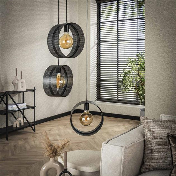 Hanglamp 3L ring geperforeerd / Charcoal (Magazijn sale)