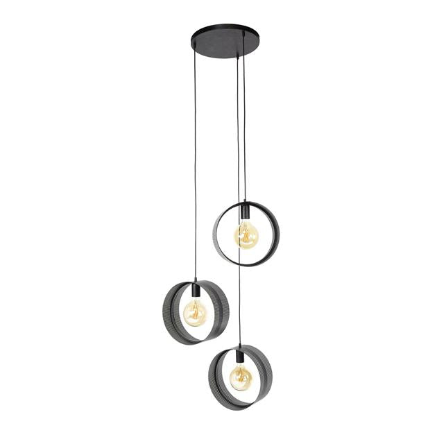 Hanglamp 3L ring geperforeerd / Charcoal