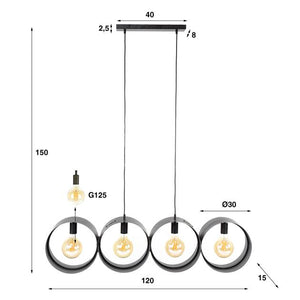 Hanglamp 4L ring geperforeerd / Charcoal (Magazijn sale)