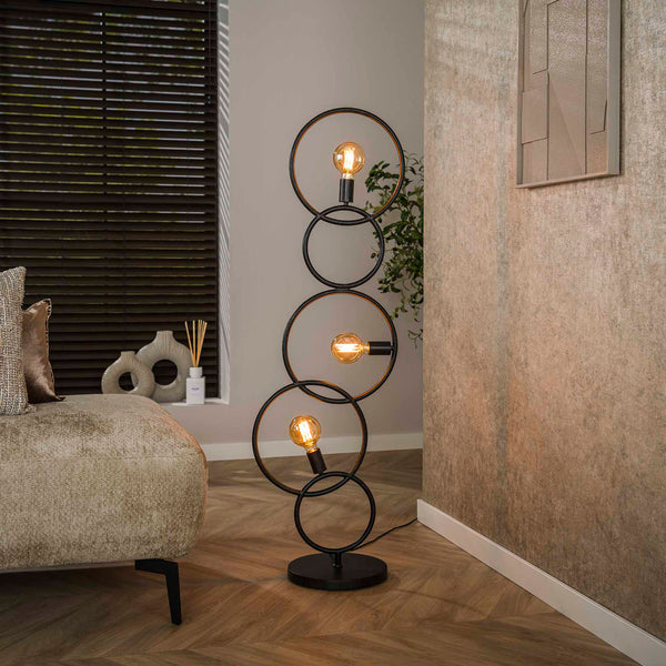 Vloerlamp 3L loop / Artic zwart