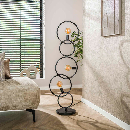 Vloerlamp 3L loop / Artic zwart (Magazijn sale)