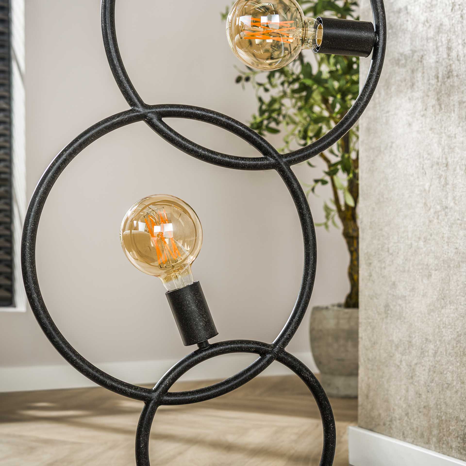 Vloerlamp 3L loop / Artic zwart