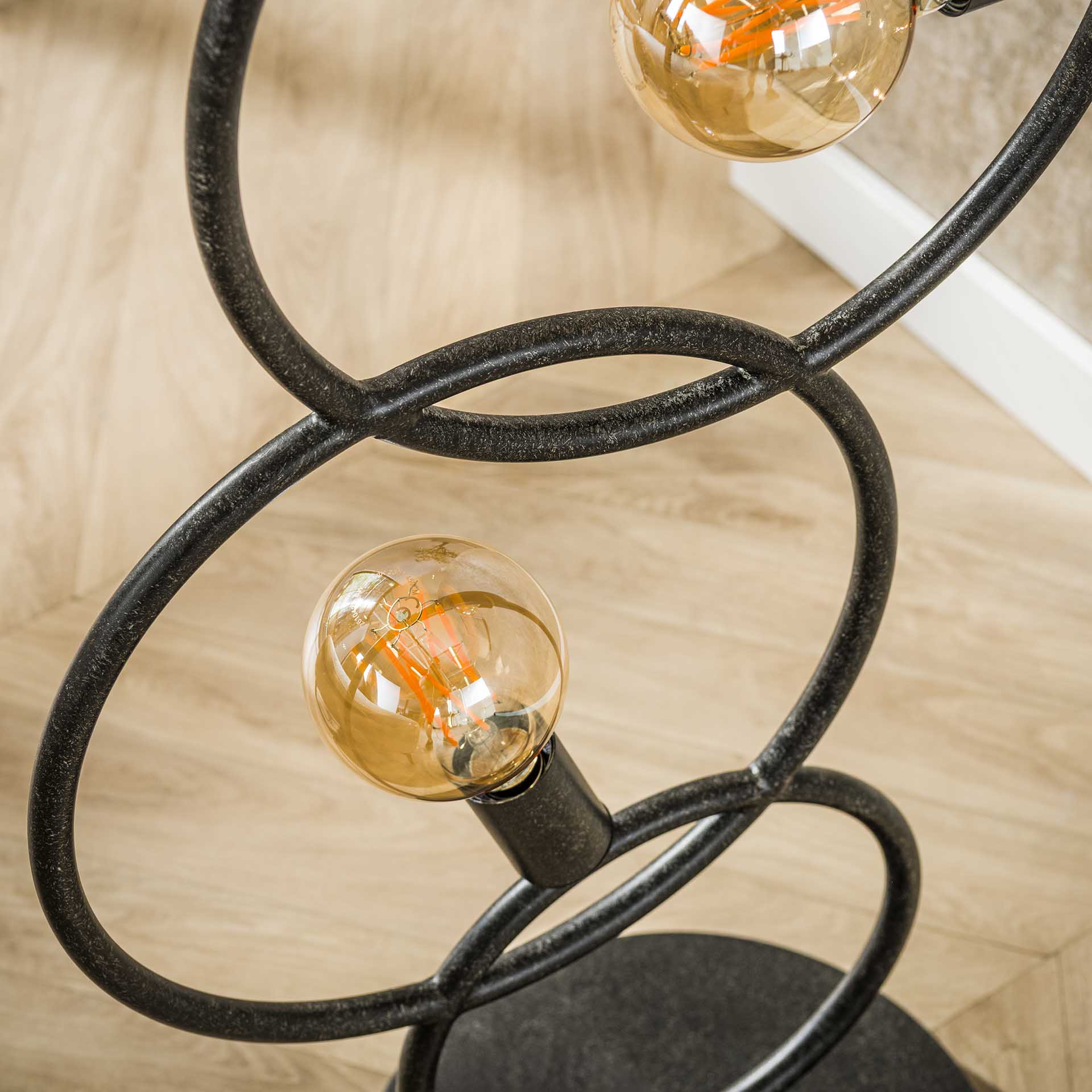 Vloerlamp 3L loop / Artic zwart