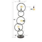 Vloerlamp 3L loop / Artic zwart