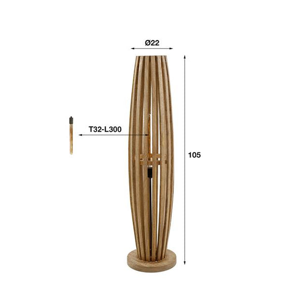 Vloerlamp 1L orbit / Massief mango naturel