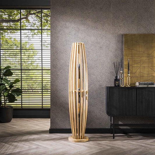 Vloerlamp 3L orbit L / Massief mango naturel