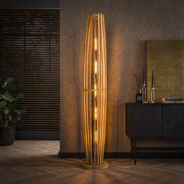 Vloerlamp 5L orbit XL / Massief mango naturel