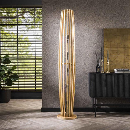 Vloerlamp 5L orbit XL / Massief mango naturel