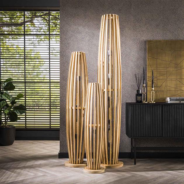 Vloerlamp 5L orbit XL / Massief mango naturel
