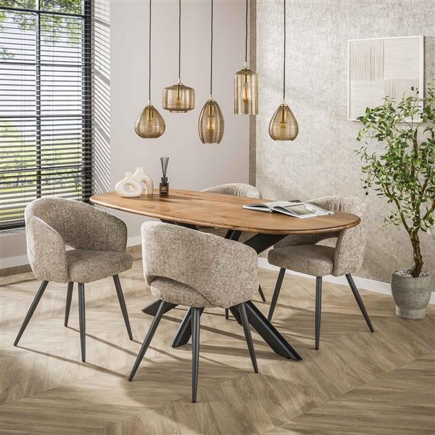 Hanglamp Stripe Glass Horizontal 5-lichts / Smoke Brown