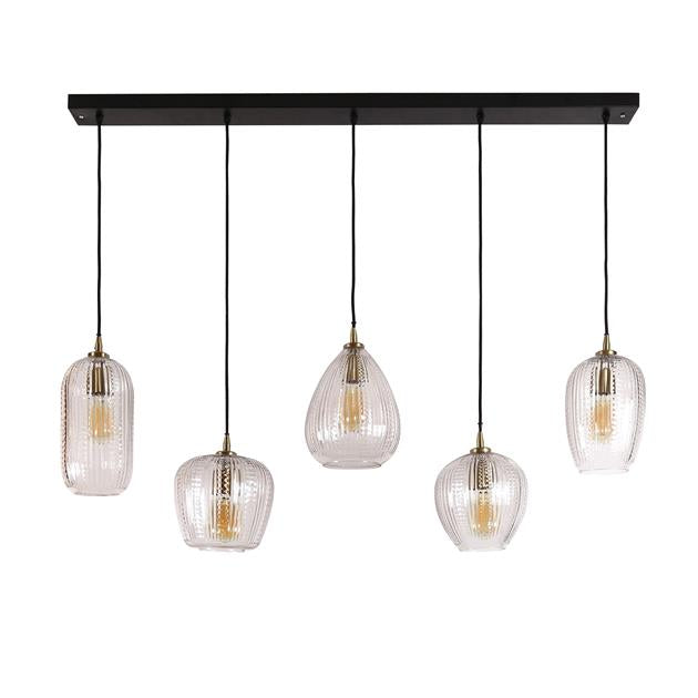 Hanglamp 5L diamond grain mix / Diamond glass