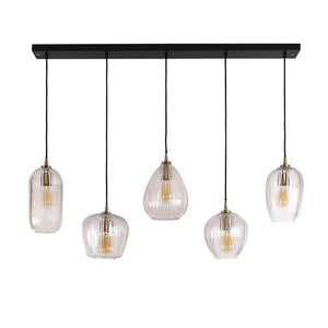 Hanglamp 5L diamond grain mix / Diamond glass