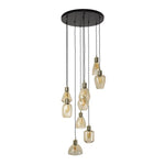 Hanglamp 9L leaf getrapt / Amberkleurig glas (Magazijn sale)