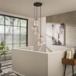 Hanglamp 5L patch pattern getrapt / Diamond glass