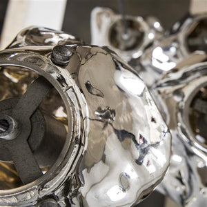 Hanglamp 5L rock getrapt / Chromed glas