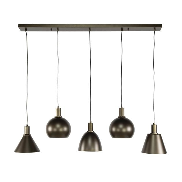 Hanglamp Metallo 5-lichts / Sienna bruin