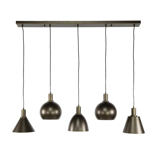 Hanglamp Metallo 5-lichts / Sienna bruin