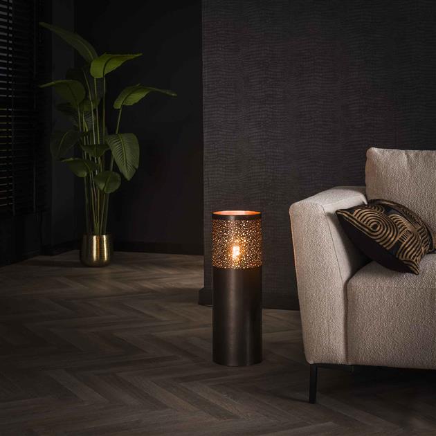 Vloerlamp Ø20 cilinder 60cm / Zwart nikkel