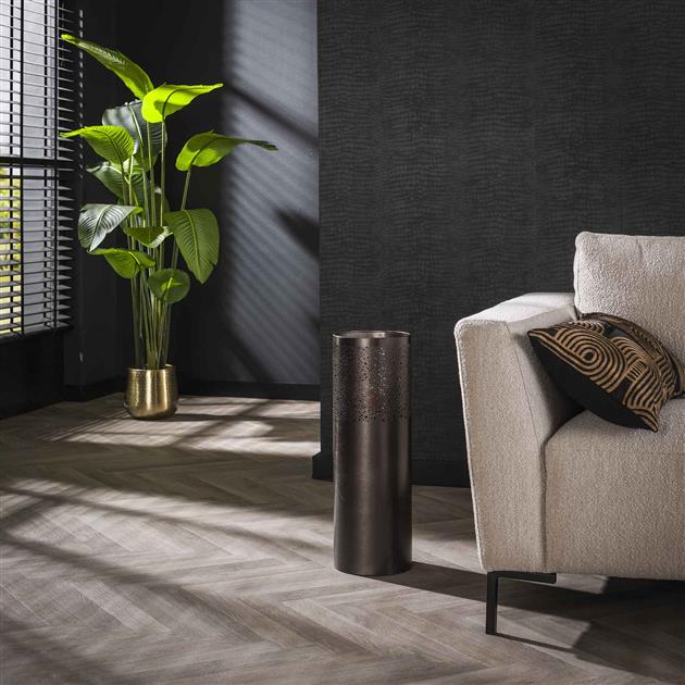 Vloerlamp Ø20 cilinder 60cm / Zwart nikkel