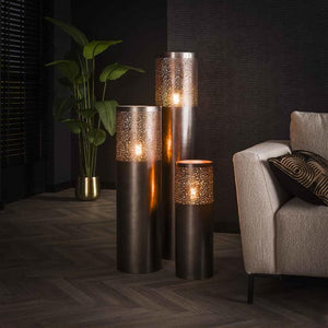 Vloerlamp Ø20 cilinder 60cm / Zwart nikkel