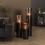 Vloerlamp Ø20 cilinder 60cm / Zwart nikkel