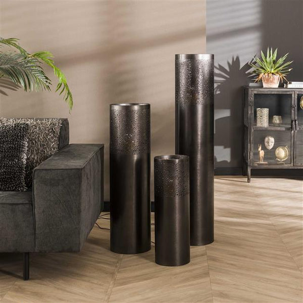 Vloerlamp Ø20 cilinder 60cm / Zwart nikkel