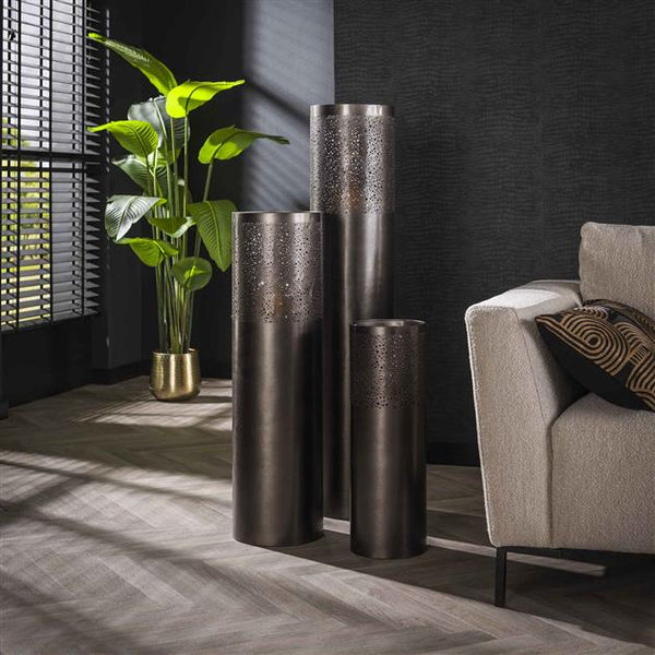 Vloerlamp Ø25 cilinder 90cm / Zwart nikkel