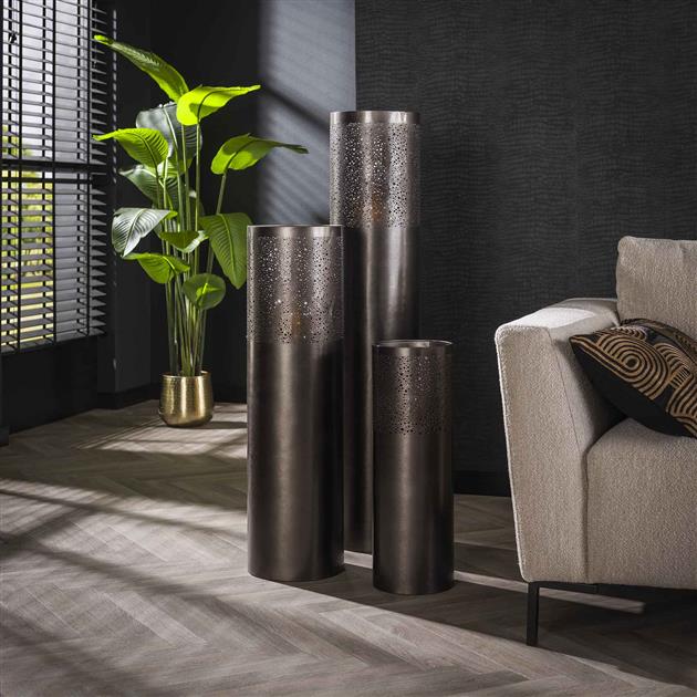 Vloerlamp Ø25 cilinder 120cm / Zwart nikkel