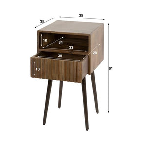 Nachtkastje Carve 1 lade  / Massief acacia drift brown