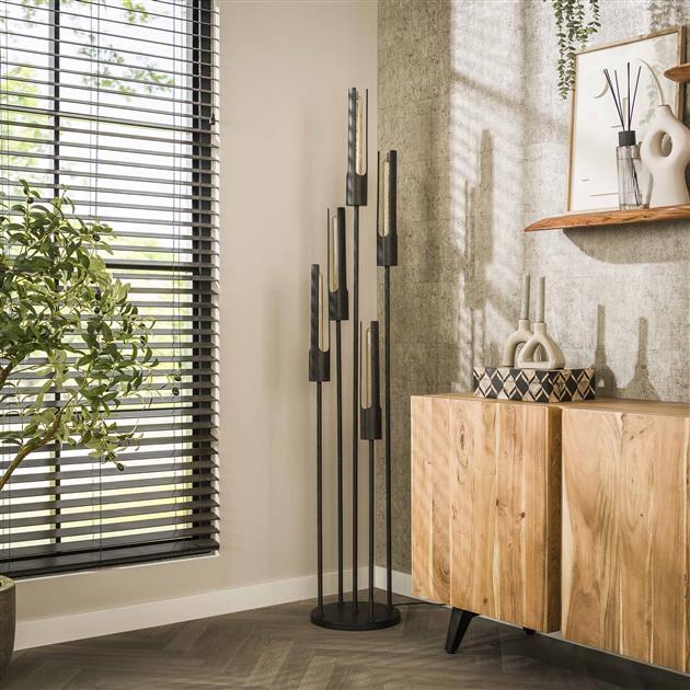 Vloerlamp 5L getrapt tube / Artic zwart