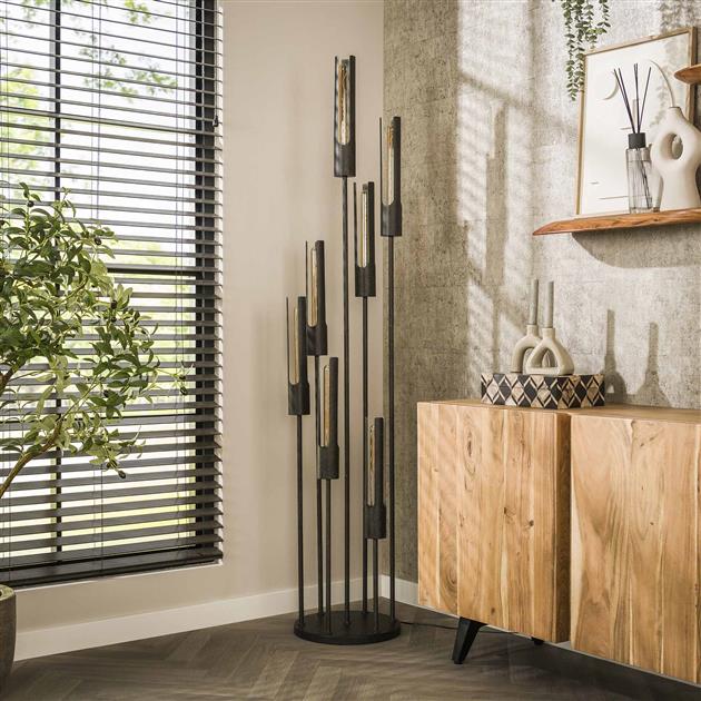 Vloerlamp 7L getrapt tube / Artic zwart