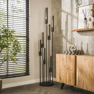 Vloerlamp 7L getrapt tube / Artic zwart