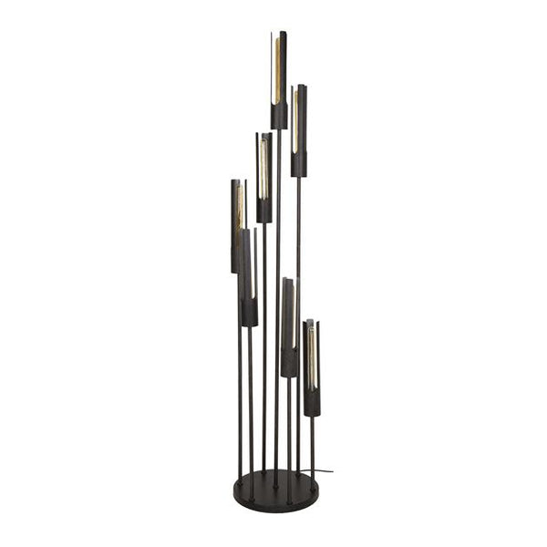 Vloerlamp 7L getrapt tube / Artic zwart