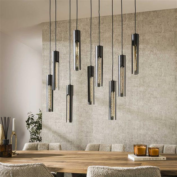 Hanglamp 5+4 tube / Artic zwart